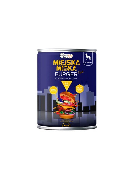 Gaczoo Miejska Miska karma mokra dla psa Burger Wołowy 400g
