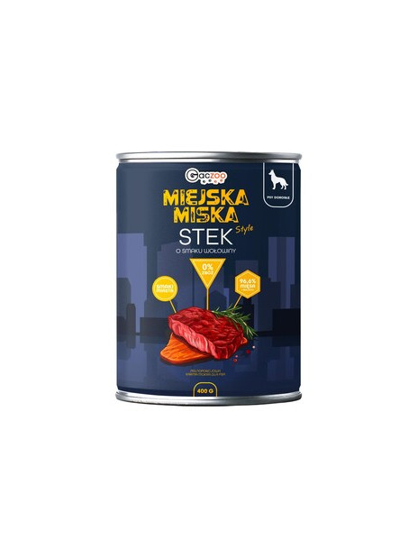 Gaczoo Miejska Miska karma mokra dla psa Stek Wołowy 400g