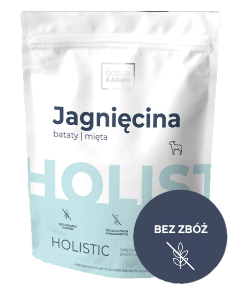Bezzbożowa DobraKARMA Holistic - jagnięcina | bataty | mięta (dla psów dorosłych) 2kg