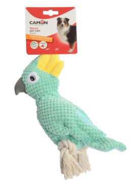 Camon Dog Toy Pluszowa papuga ze sznurem i piszczałką