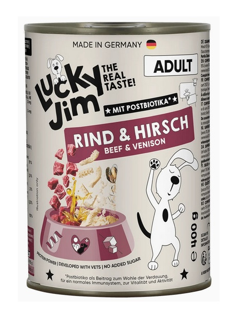 Lucky Jim Classic Adult Wołowina i jeleń puszka 400g