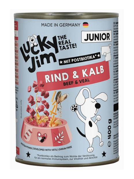 Lucky Jim Classic Junior Wołowina i cielęcina puszka 400g