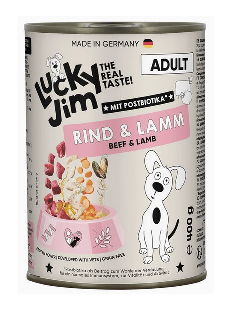 Lucky Jim Classic Adult Wołowina i jagnięcina puszka 400g