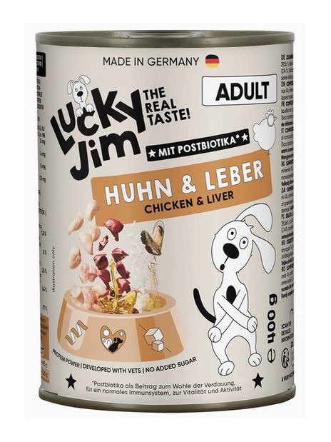 Lucky Jim Classic Adult Kurczak i wątróbka puszka 400g