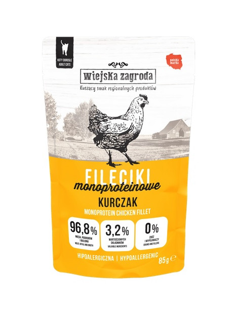 Wiejska Zagroda Kot Fileciki monoproteinowe kurczak saszetka 85g