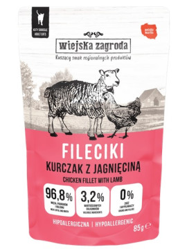 Wiejska Zagroda Kot Fileciki kurczak z jagnięciną saszetka 85g