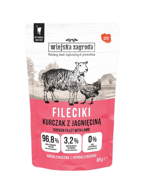 Wiejska Zagroda Kot Fileciki kurczak z jagnięciną saszetka 85g