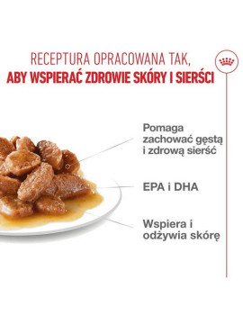 Royal Canin Hair & Skin Care w sosie  karma mokra dla kotów dorosłych, zdrowa skóra, piękna sierść saszetka 85g
