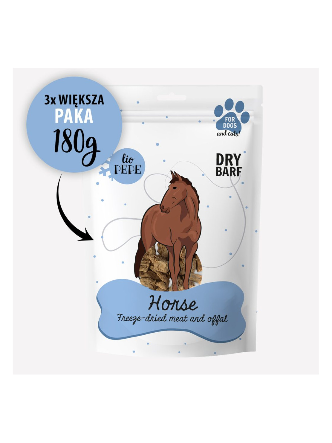 Przysmak dla psa i kota Lio PAKA ZWIERZAKA PEPE horse XL końska wątróbka 180 g