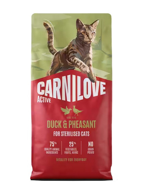 Carnilove Cat Active Duck & Pheasant Sterilised - kaczka i bażant 2kg