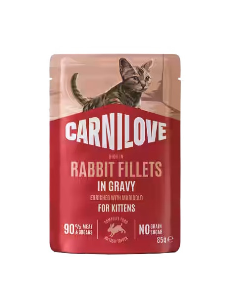 Carnilove Cat Rabbit Kitten - królik w sosie saszetka 85g