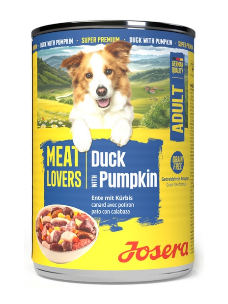 Josera Pies Meat Lovers Menu Kaczka z dynią puszka 400g