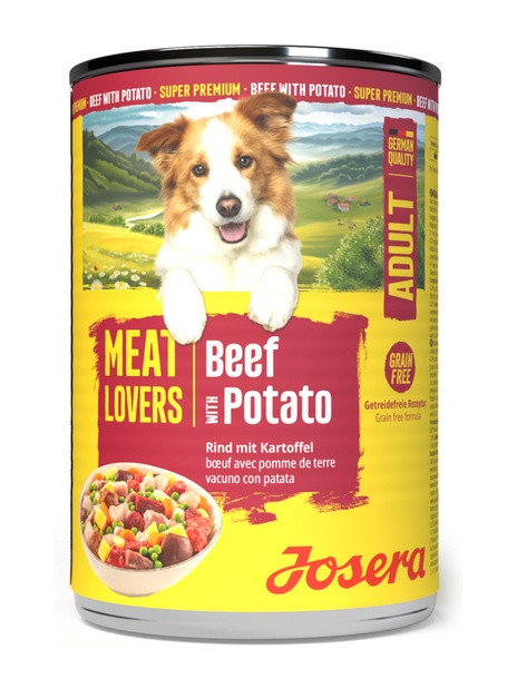 Josera Pies Meat Lovers Menu Wołowina z ziemniakami puszka 400g
