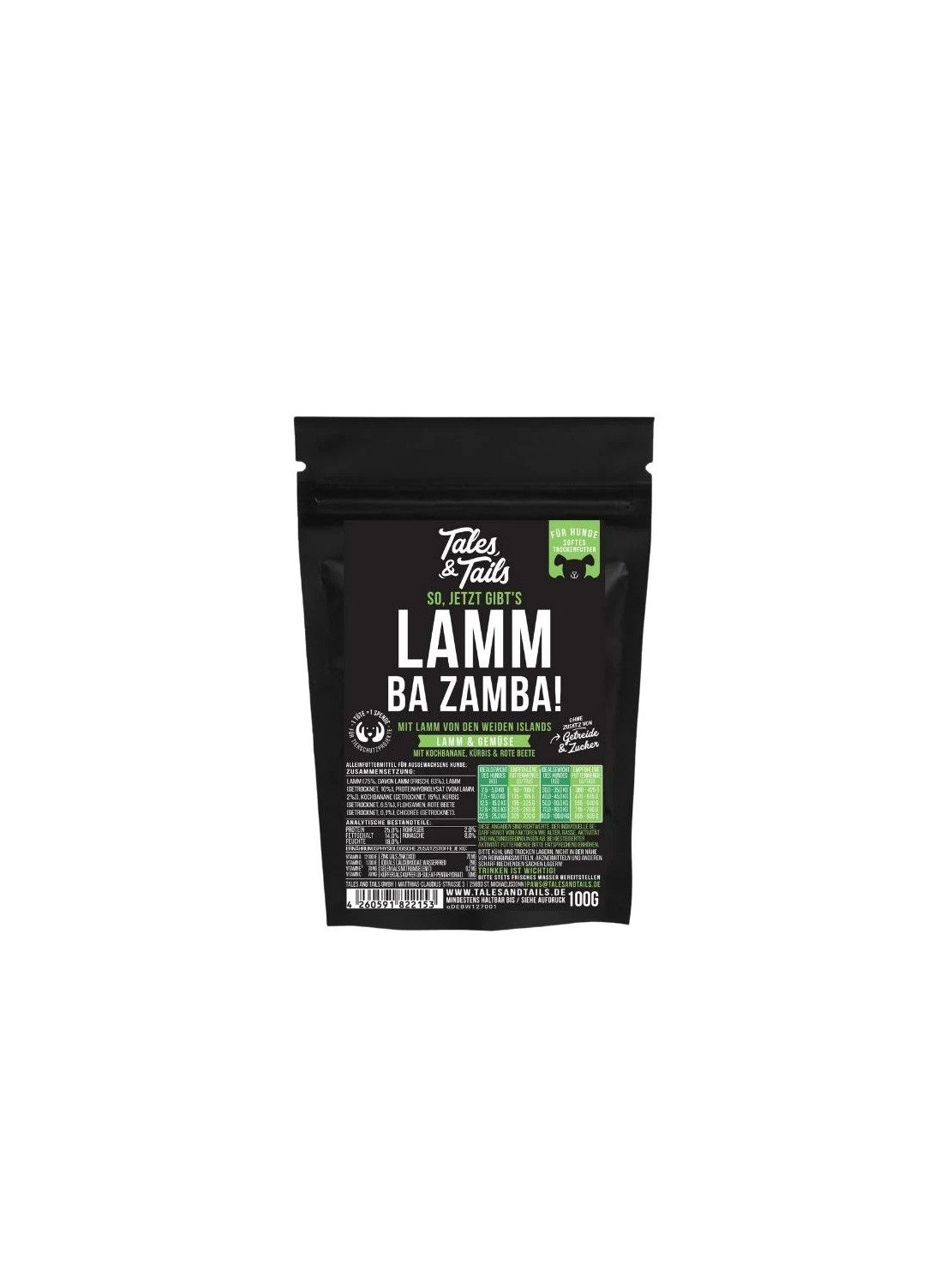 Tales & Tails Półwilgotna karma monobiałkowa „Jagnięcina Soft” 100 g