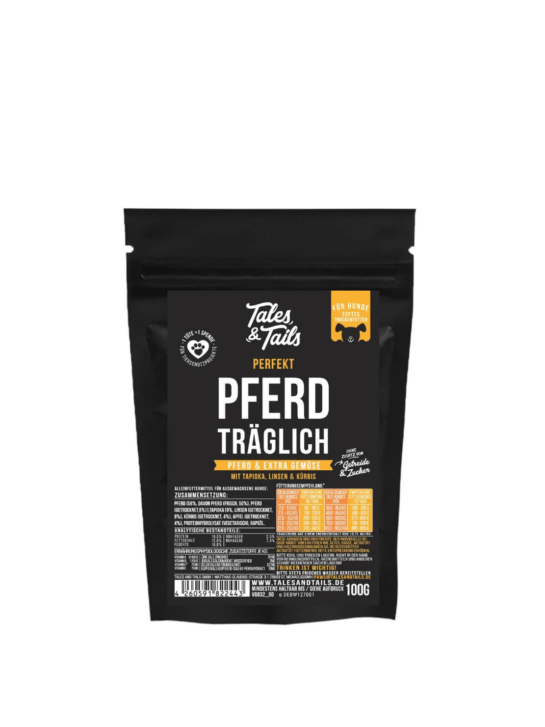 Tales & Tails Pólwilgotna karma monobiałkowa „Konina” 100 g