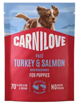 Carnilove Dog Turkey & Salmon Puppy - indyk i łosoś saszetka 300g
