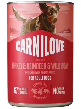 Carnilove Dog Turkey & Reindeer & Wildboar Adult - indyk, renifer i dzik puszka 400g