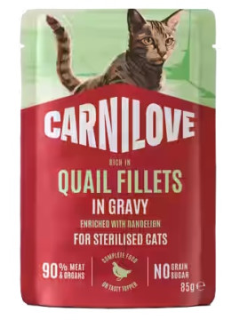 Carnilove Cat Quail Sterilised - przepiórka w sosie saszetka 85g