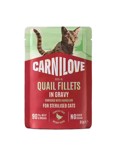 Carnilove Cat Quail Sterilised - przepiórka w sosie saszetka 85g
