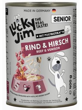 Lucky Jim Classic Senior Wołowina i jeleń puszka 400g