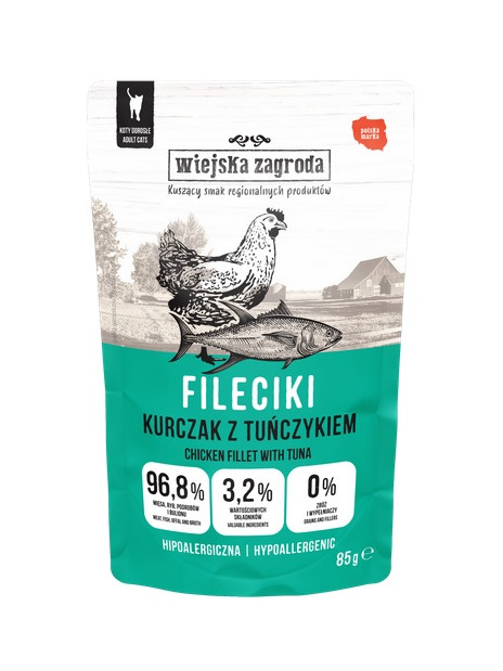 Wiejska Zagroda Kot Fileciki kurczak z tuńczykiem saszetka 85g