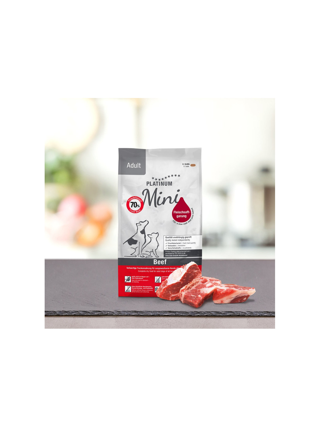 PLATINUM Adult Beef Mini 900g - karma półwilgotna dla psa