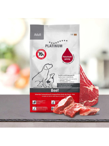 PLATINUM Adult Beef 1,5 kg - karma półwilgotna dla psa