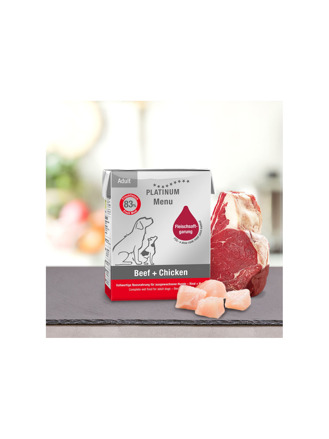 PLATINUM Menu Adult Beef+Chicken 375g