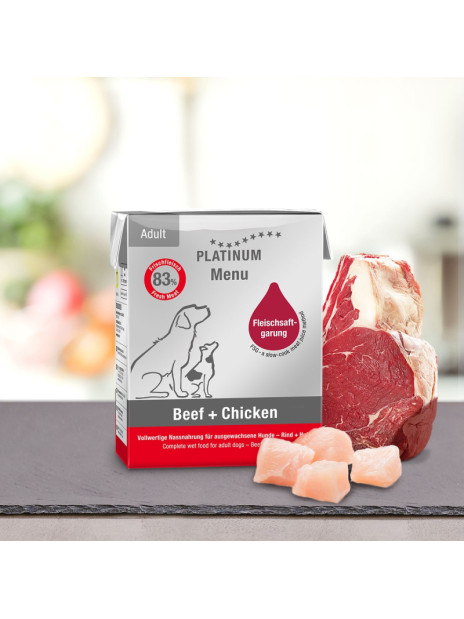 PLATINUM Menu Adult Beef+Chicken 375g