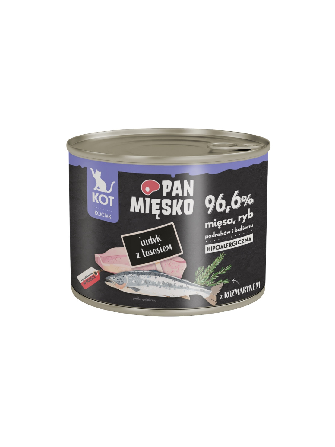Pan Mięsko Kociak (Kitten) Indyk z Łososiem 200g – Mokra karma bezzbożowa