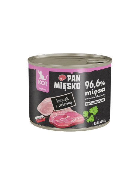 Pan Mięsko Kociak (Kitten) Kurczak z Cielęciną 200g – Mokra karma bezzbożowa