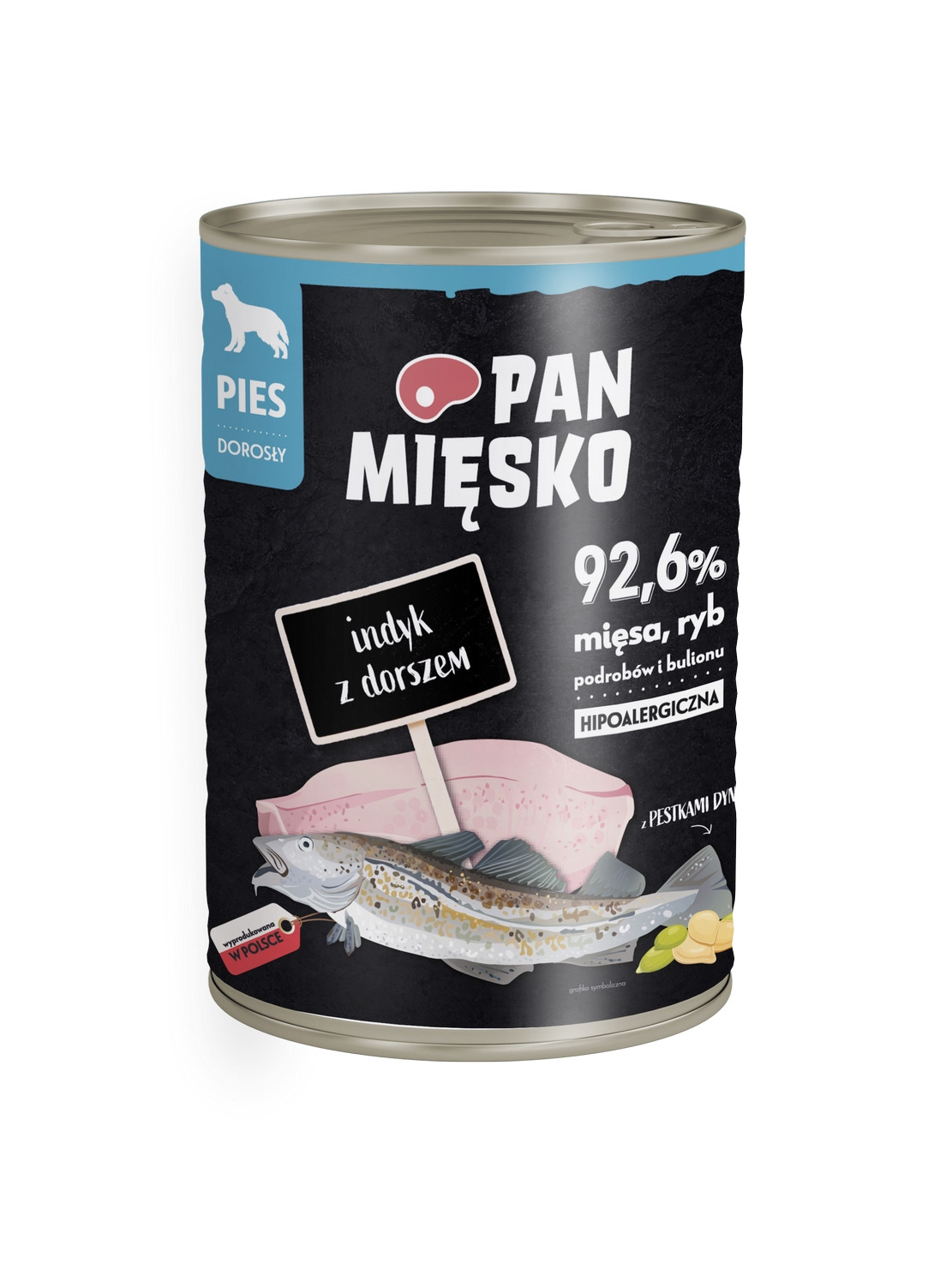 Pan Mięsko Pies Adult Indyk z Dorszem 400g – Mokra karma bezzbożowa