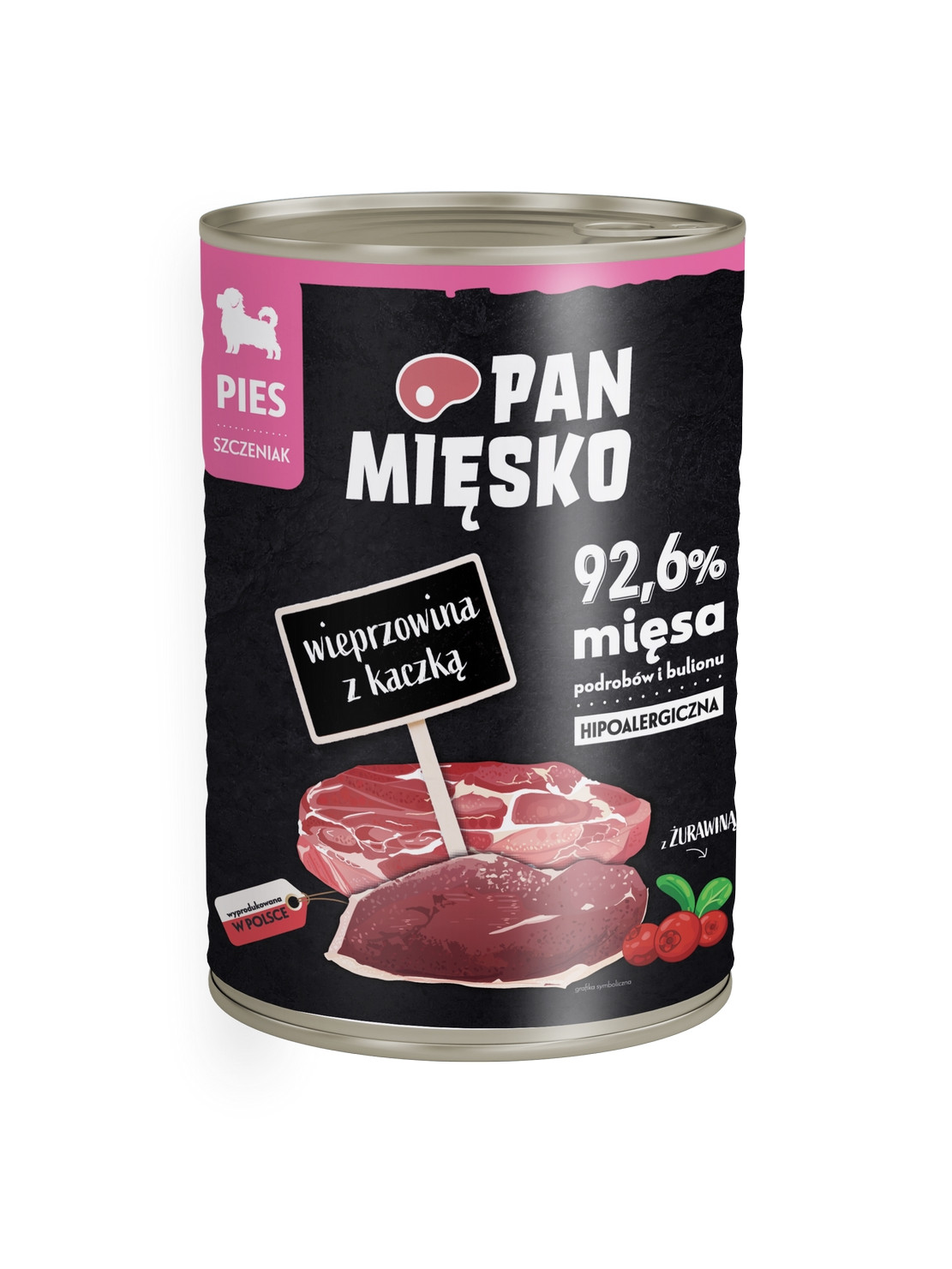 Pan Mięsko Szczeniak (Puppy) Wieprzowina z Kaczką 400g – Mokra karma bezzbożowa