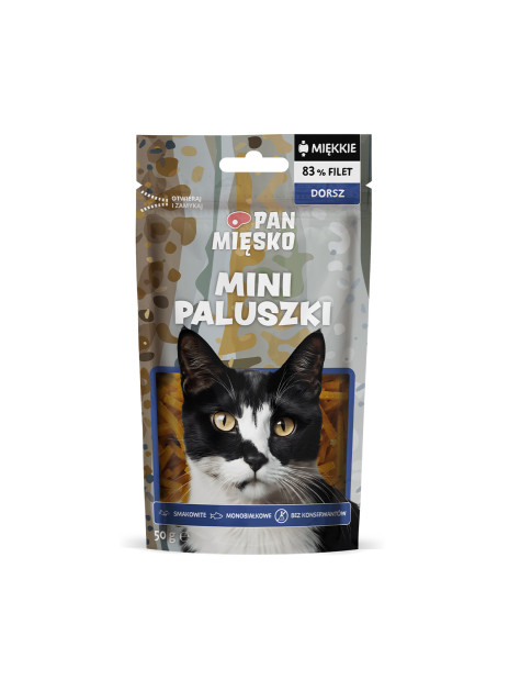 Pan Mięsko Mini paluszki z dorszem 50 g | Przysmak dla kota dorosłego