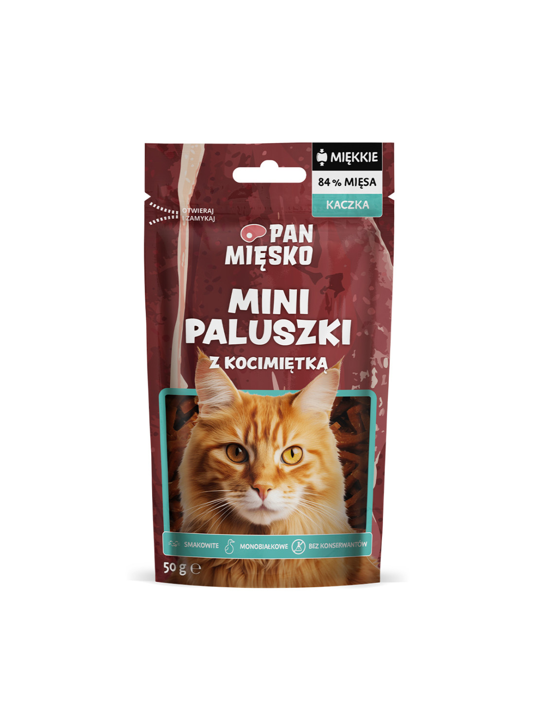 Pan Mięsko Mini paluszki z kaczką i kocimiętką 50 g | Przysmak dla kota dorosłego