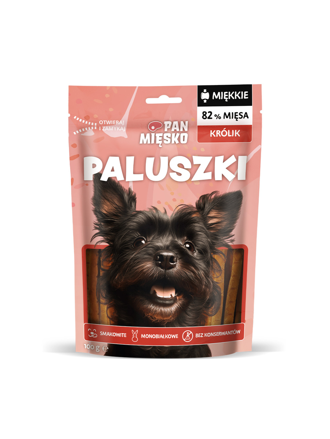 Pan Mięsko Miękkie paluszki z królikiem 100 g | Przysmak dla psa dorosłego
