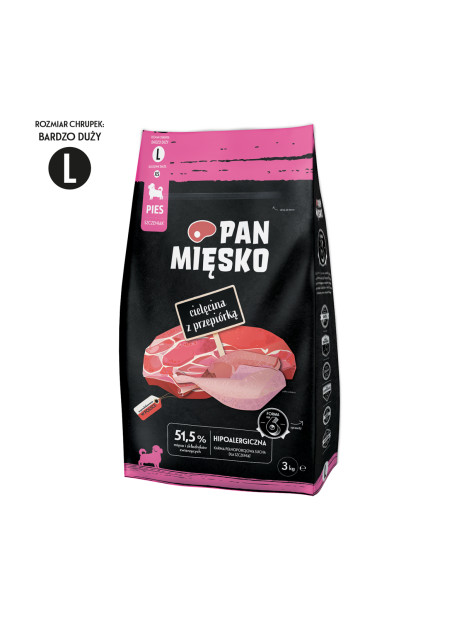 Pan Mięsko Cielęcina z przepiórką L 3 kg | Sucha karma dla szczeniąt