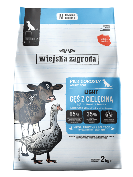 Wiejska Zagroda Light Sucha Karma dla Psa Gęsina z Cielęciną 2kg