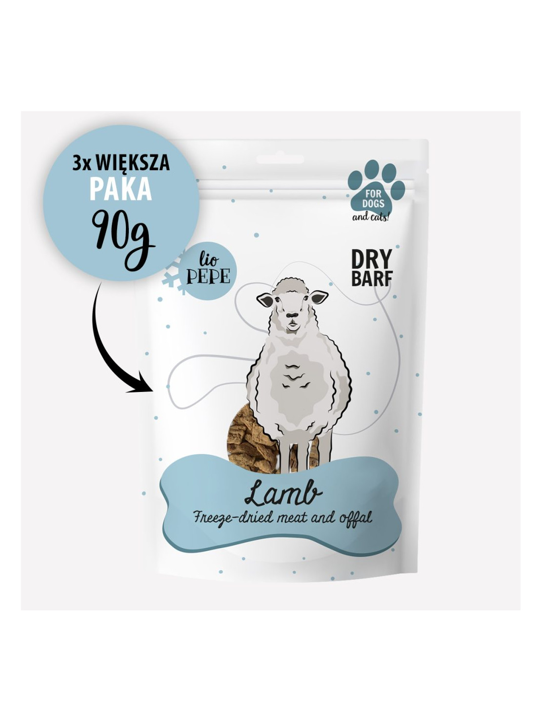 Paka Zwierzaka Lio PEPE Lamb XL – Płuco Jagnięce 90 g