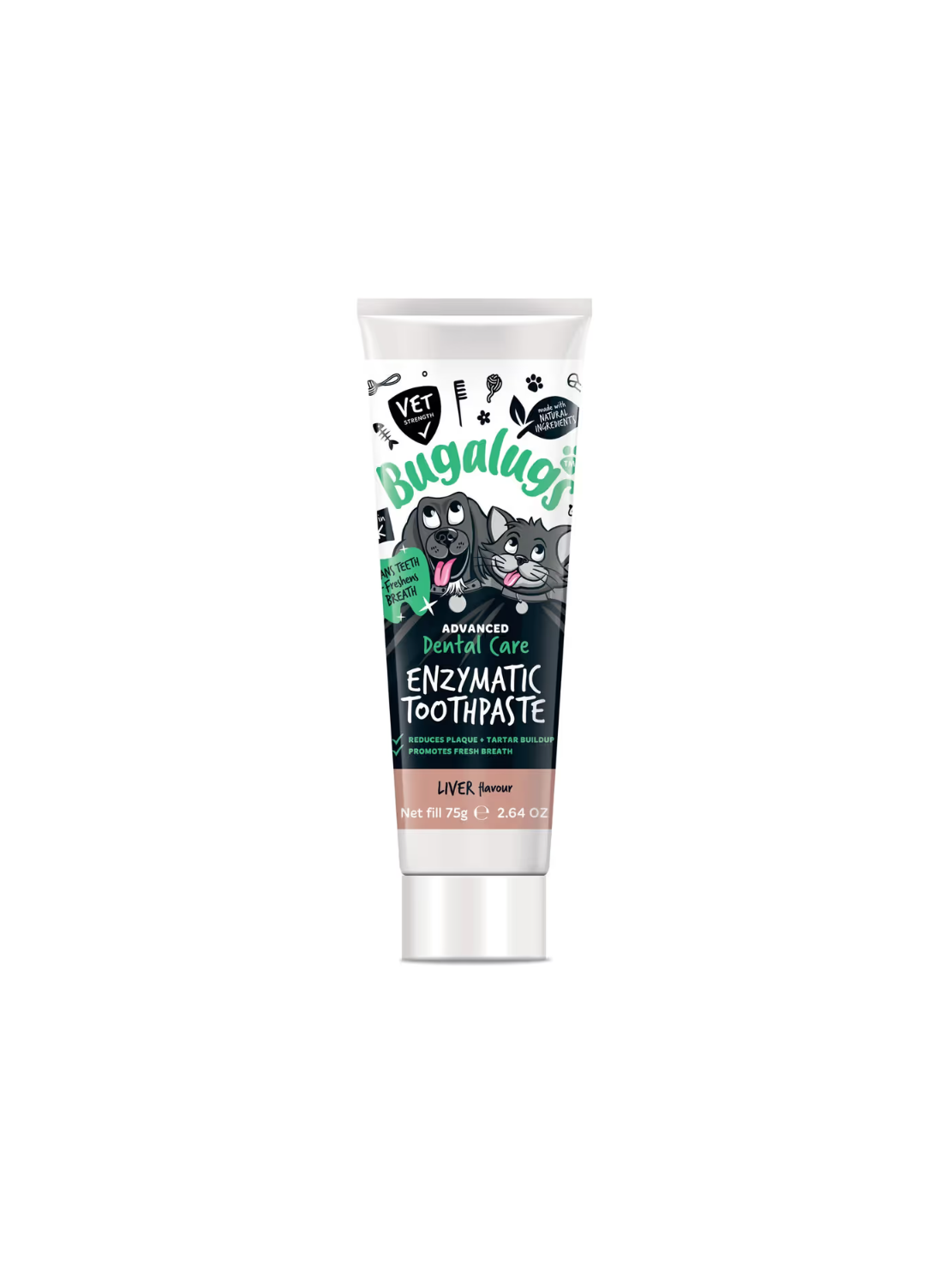 Bugalugs Enzymatic Toothpaste 75g – Enzymatyczna Pasta do Zębów dla Psa i Kota o Smaku Wątróbki