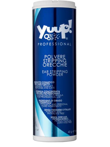 Yuup! Professional Ear Stripping Powder 40g – Profesjonalny Puder Ułatwiający Wyrywanie Włosów z Uszu Zwierząt