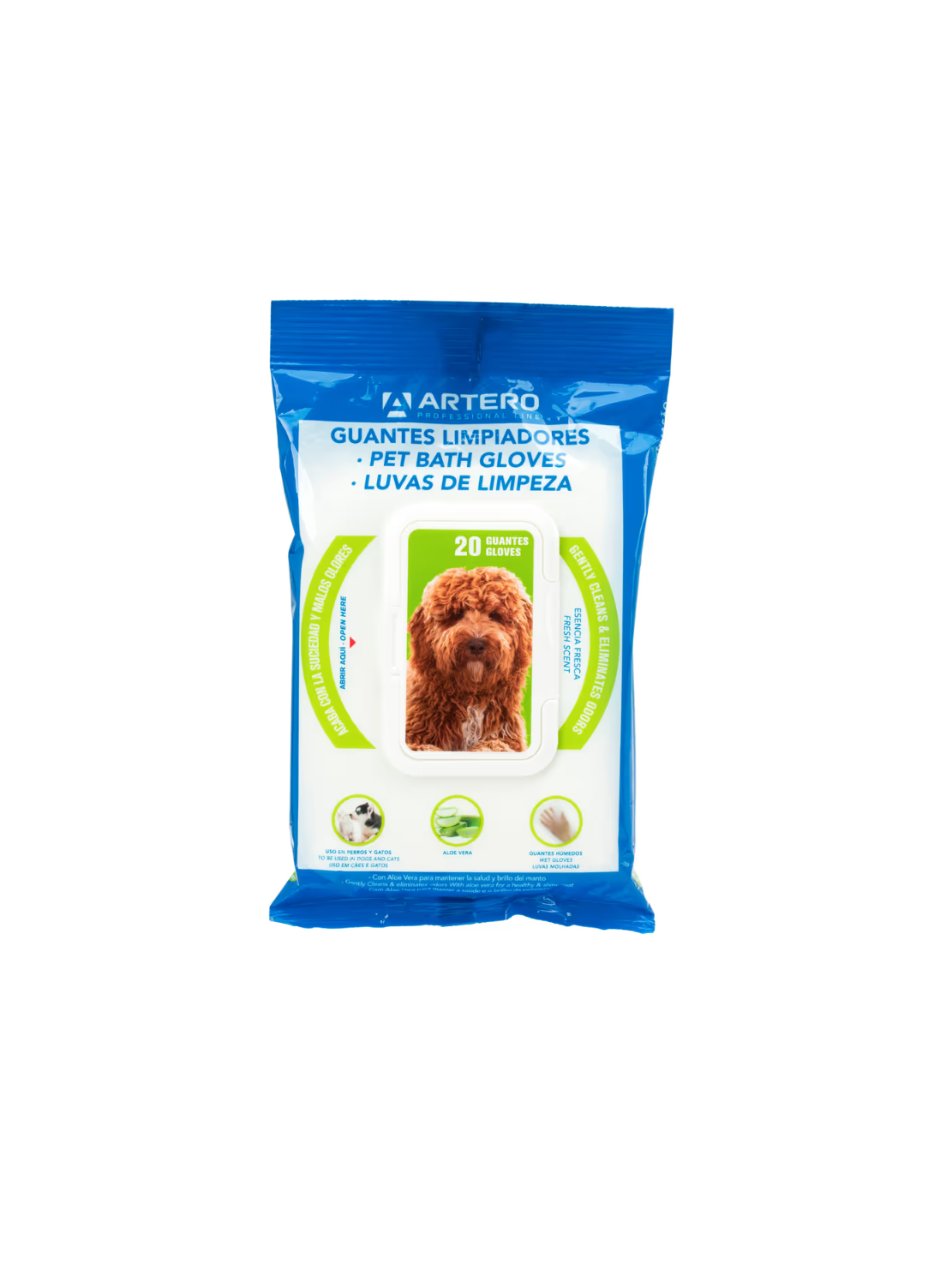 Artero Pet Bath Gloves (20 szt.) – Profesjonalne Rękawice do Czyszczenia Sierści Psów i Kotów (Bez Użycia Wody)