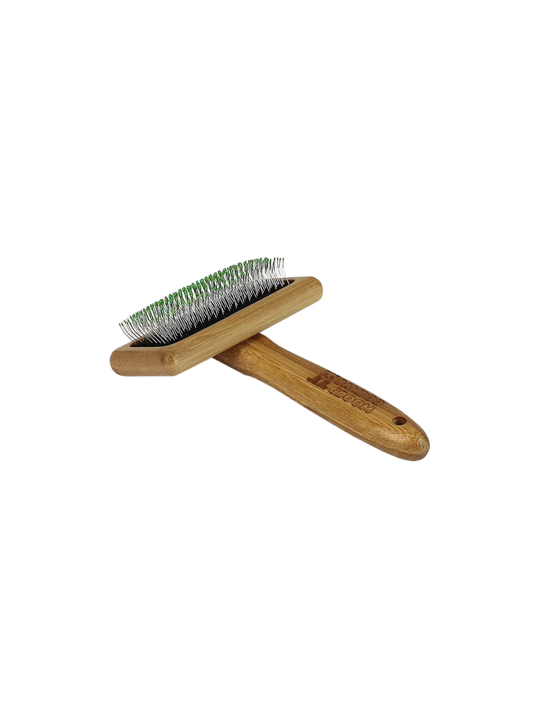 Bamboo Groom Soft Slicker Brush Medium – Ekologiczna, Bambusowa Szczotka Pudlówka z Bezpiecznymi Pinami (Rozmiar Średni)