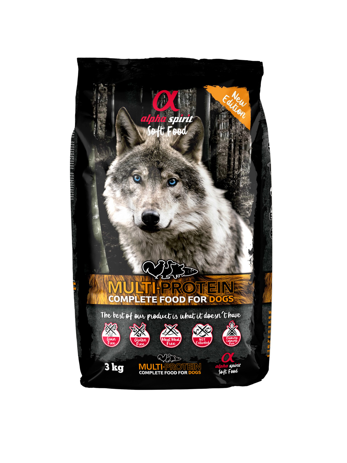 Alpha Spirit Multiprotein 3 kg – Miękka sucha karma dla psów wszystkich ras