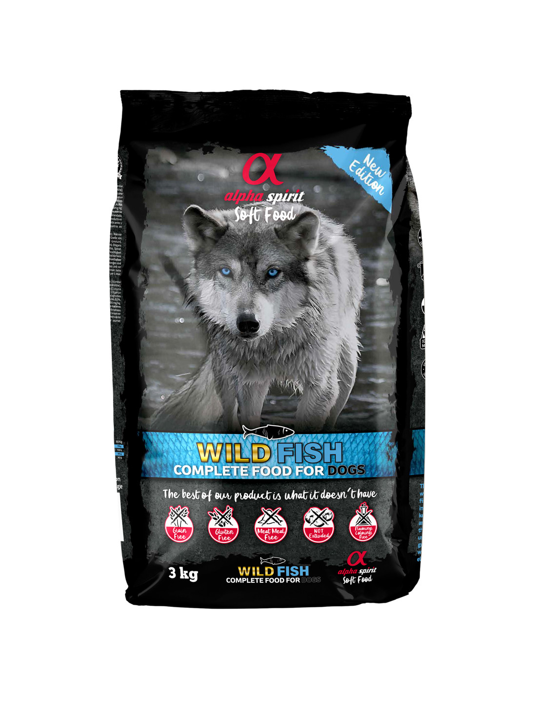 Alpha Spirit Wild Fish 3 kg – Miękka sucha karma rybna dla psów wszystkich ras