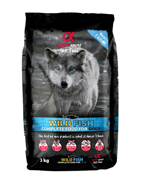 Alpha Spirit Wild Fish 3 kg – Miękka sucha karma rybna dla psów wszystkich ras