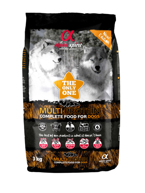 Alpha Spirit Multiprotein 3 kg – Chrupiąca sucha karma bezzbożowa dla psów wszystkich ras