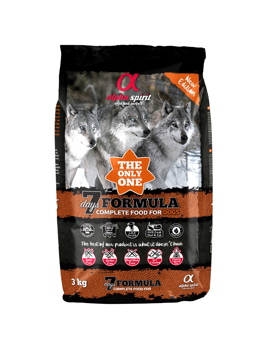 Alpha Spirit 7 Days Formula 3 kg – Chrupiąca sucha karma bezzbożowa dla psów wszystkich ras