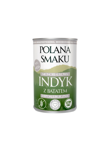 Polana Smaku Indyk z batatem 400g – Pełnoporcjowa karma mokra dla psa