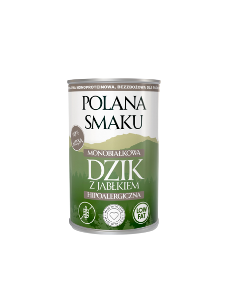 Polana Smaku Dzik z jabłkiem 400g – Naturalna karma mokra dla psa